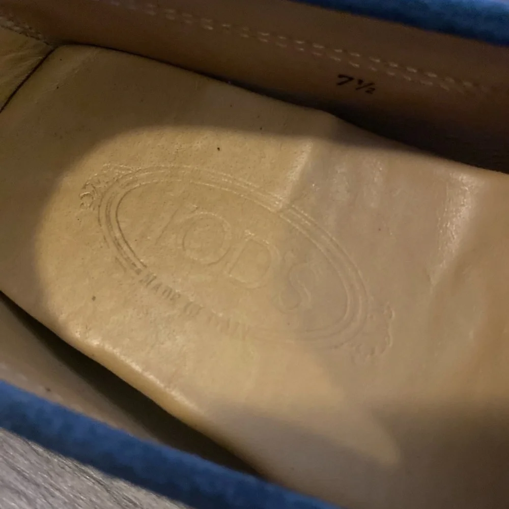 TOD’S Blue Suede Driving Loafers